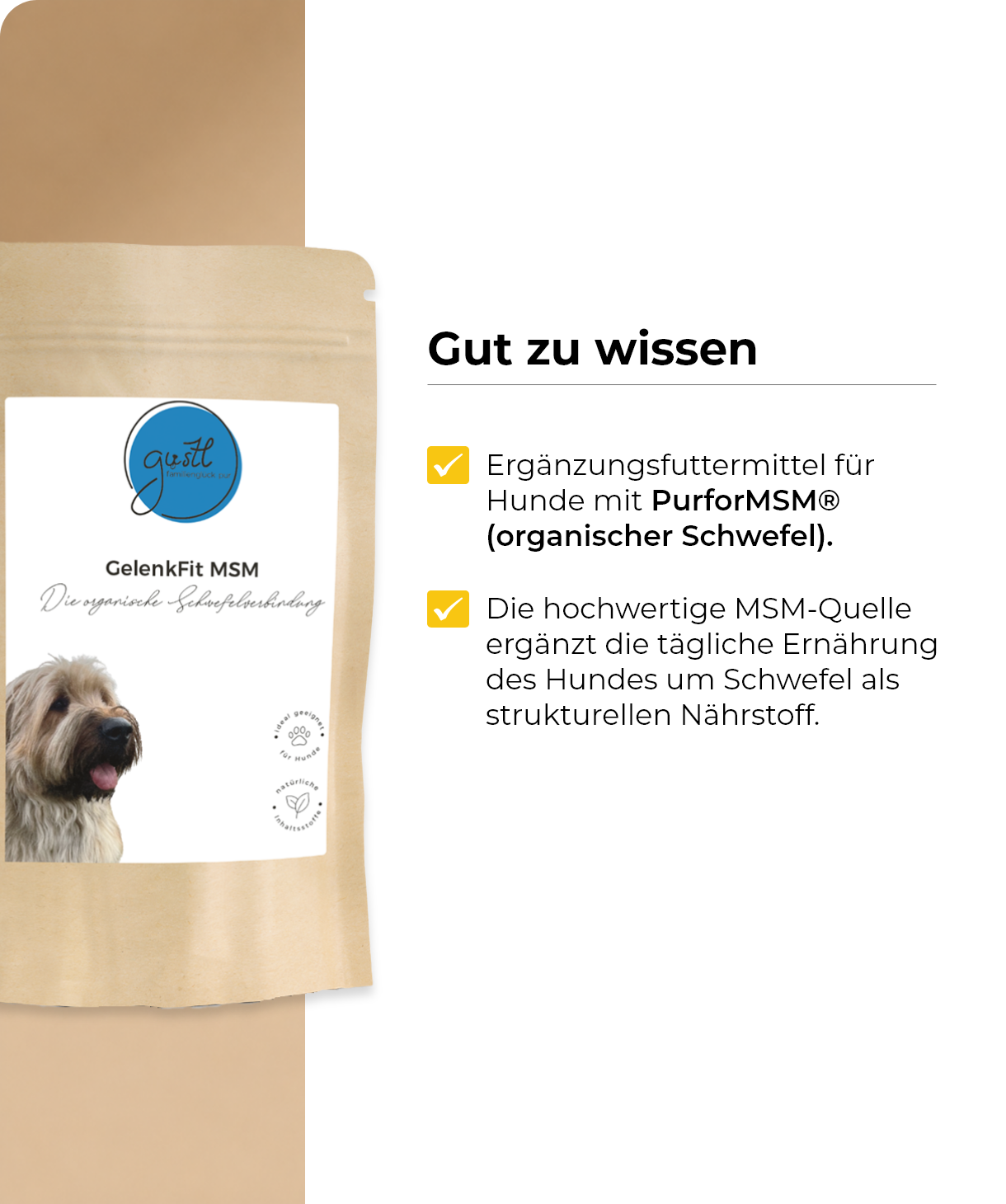 GUSTL GelenkFit – MSM (organischer Schwefel) für Hunde