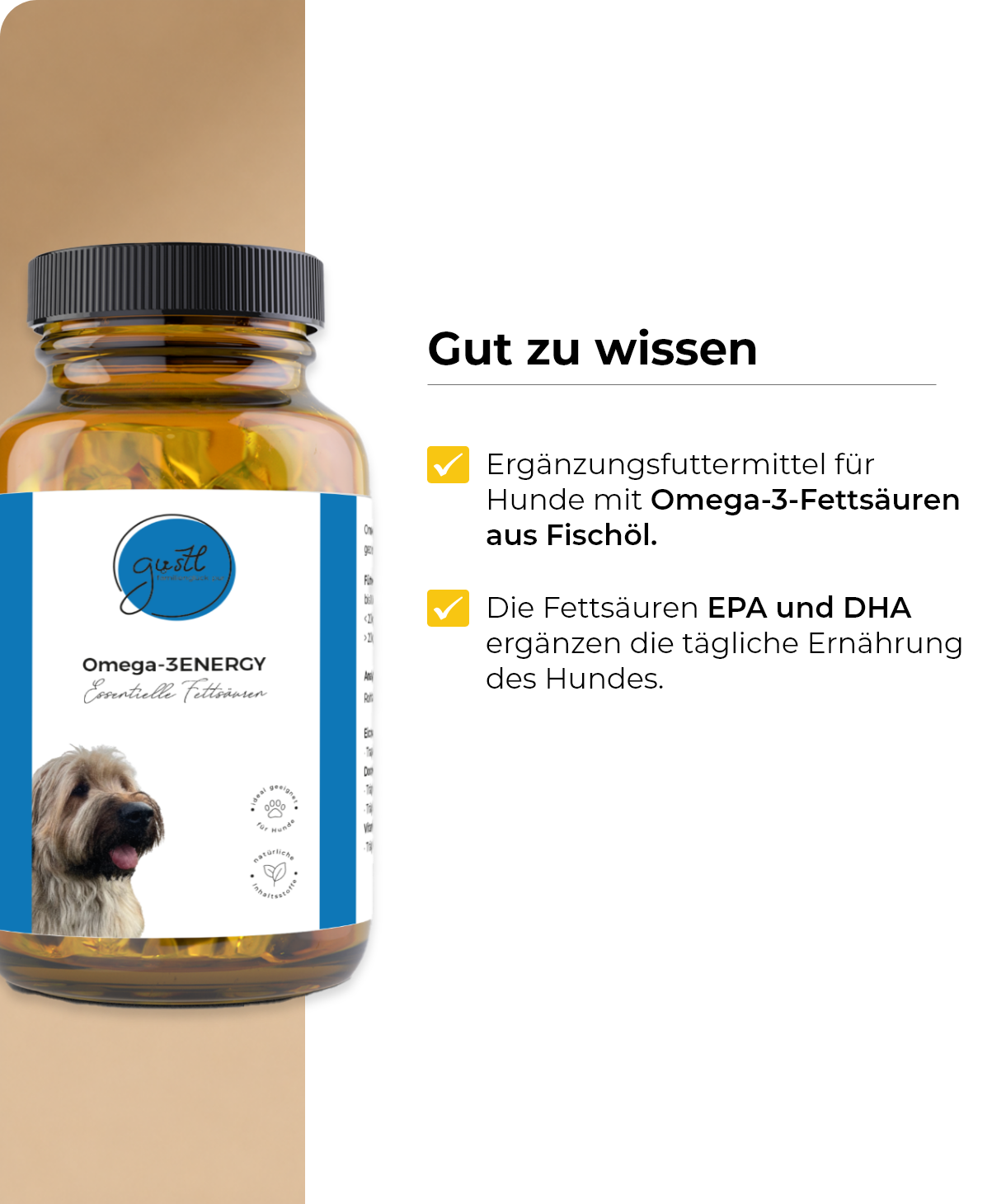 GUSTL Omega-3ENERGY – Omega-3-Fettsäuren für Hunde