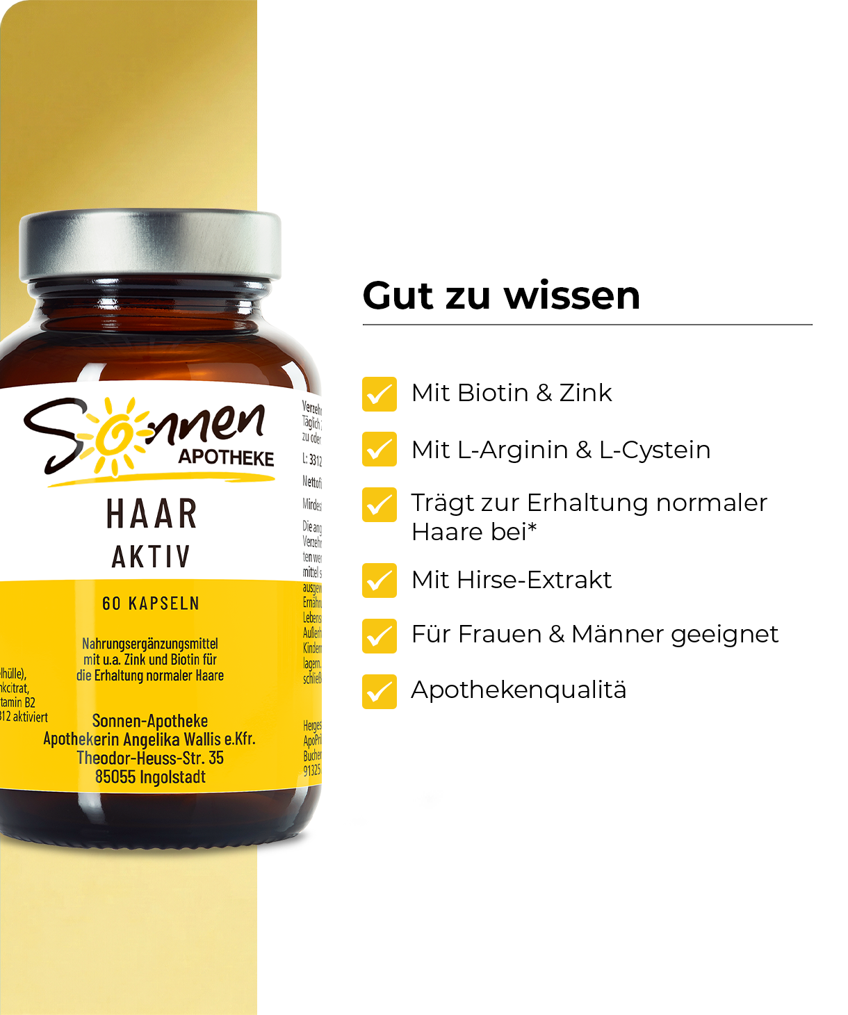Sonnen Apotheke Haar Aktiv – Haar Vitamine Kapseln
